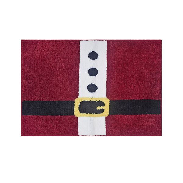 Christmas St Nicholas Square Red Black White Santa Belt Bath Mat Rug 20x30  NWT