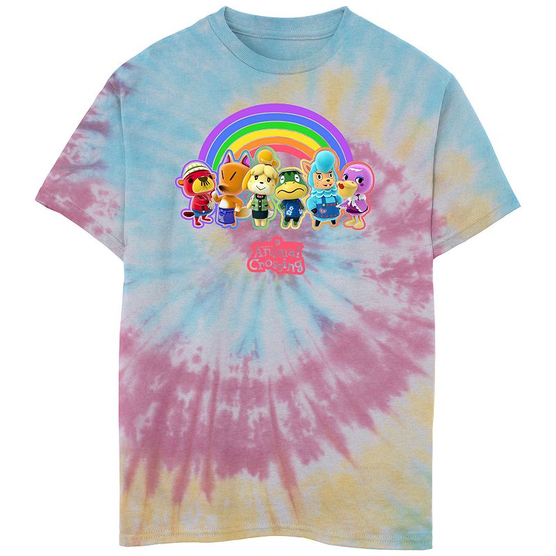 Boys 6-20 Nintendo Animal Crossing Rainbow Characters Tie Dye Graphic Tee, Boy's, 