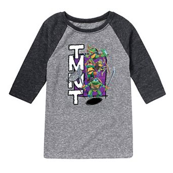 Boys 8-20 Graphic Teenage Mutant Ninja Turtles Mutant Mayhem Group Raglan Graphic Tee