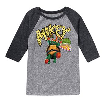 Boys 8-20 Graphic Teenage Mutant Ninja Turtles Mutant Mayhem Mikey Raglan Graphic Tee