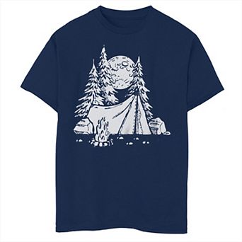 Boys 8-20 Camping In The Woods At Night Tee