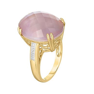 Oro Leoni Rose Sterling Silver Rose De France Amethyst & Cubic Zirconia Ring