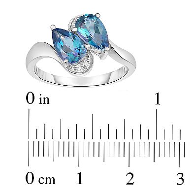 Sterling Silver Mystic Topaz & Diamond Bypass Ring