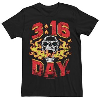 Big & Tall WWE Stone Cold Steve Austin Day Flaming Skull Graphic Tee