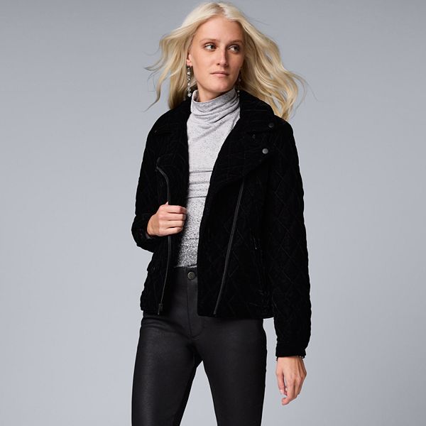 Petite Simply Vera Vera Wang Quilted Moto Jacket