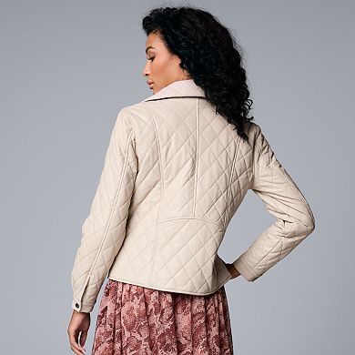 Petite Simply Vera Vera Wang Quilted Moto Jacket