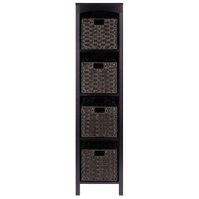 Winsome Terrace Storage Bookshelf & Baskets 5-piece Set