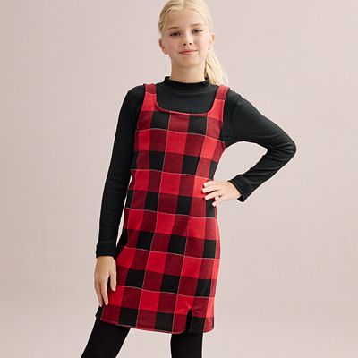 Girls SO® 2-Piece Plaid Jumper Set