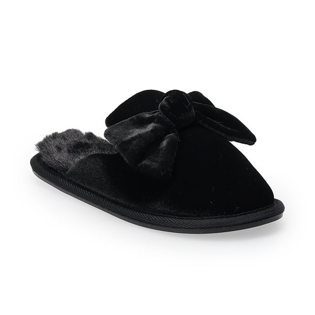 LC Lauren Conrad Women s Velvet Bow Slippers
