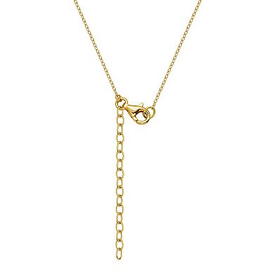 18k Gold Over Silver Lab-Created Opal Dragonfly & Green Jade Bead Necklace