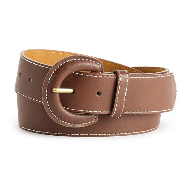 Women's Sonoma Goods For Life® Contrast Stitch Covered Buckle Belt