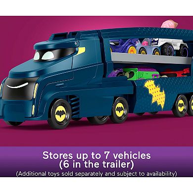 Fisher-Price DC Batwheels Toy Hauler And Car, Bat-Big Rig With Ramp And Vehicle Storage