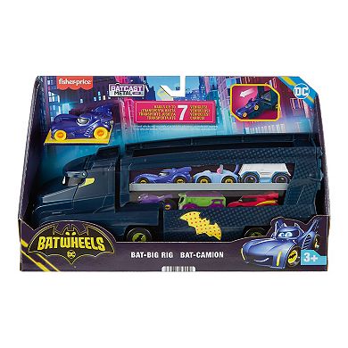 Fisher-Price DC Batwheels Toy Hauler And Car, Bat-Big Rig With Ramp And Vehicle Storage