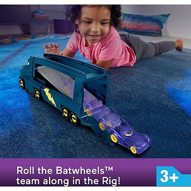 Fisher-Price DC Batwheels Toy Hauler And Car, Bat-Big Rig With Ramp And Vehicle Storage