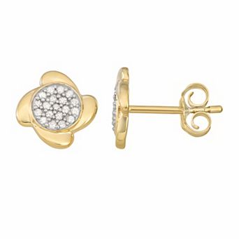 HDI 10k Gold 1/10 Carat T.W. Diamond Stud Earrings