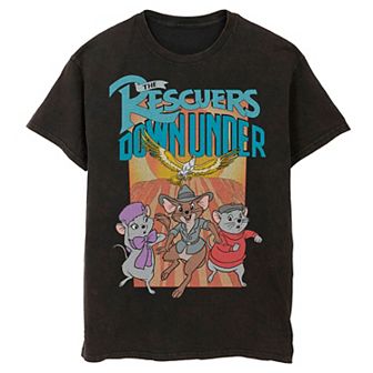 Disney's The Rescuer's Down Under Men's Down Under Movie Poster Mineral Wash Graphic Tee