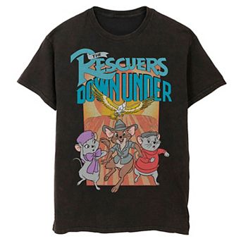 Disney's The Rescuer's Down Under Men's Down Under Movie Poster Mineral Wash Graphic Tee