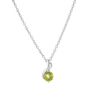 Oro Leoni Sterling Silver Peridot Pendant Necklace