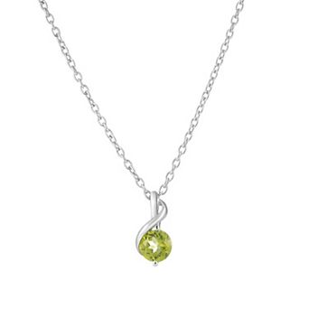 Oro Leoni Sterling Silver Peridot Pendant Necklace
