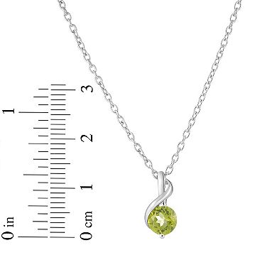 Sterling Silver Peridot Pendant