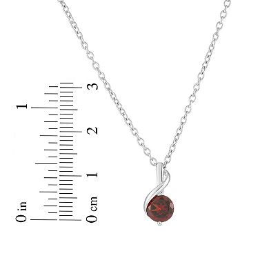 Sterling Silver Garnet Pendant