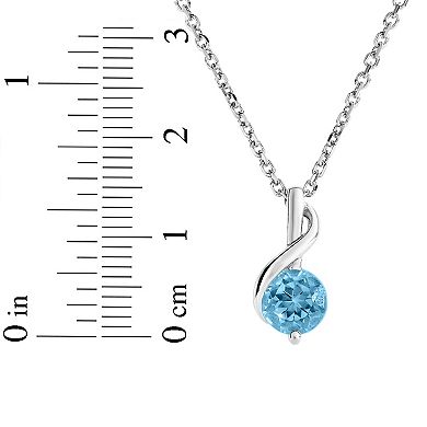 Sterling Silver Blue Topaz Pendant