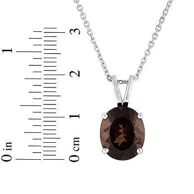 Sterling Silver Smoky Quartz Pendant Necklace