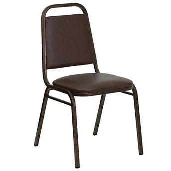 Emma and Oliver Trapezoidal Back Stacking Banquet Dining Chair - 1.5" Thick Seat