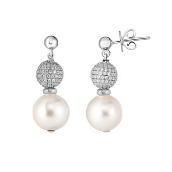 Oro Leoni Sterling Silver Mother-of-Pearl & Cubic Zirconia Earrings