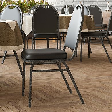 Emma and Oliver Upholstered Stacking Dome Back Banquet Chair