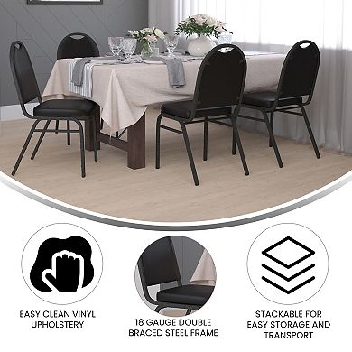 Emma and Oliver Upholstered Stacking Dome Back Banquet Chair