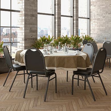 Emma and Oliver Upholstered Stacking Dome Back Banquet Chair