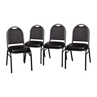 Emma and Oliver Upholstered Stacking Dome Back Banquet Chair