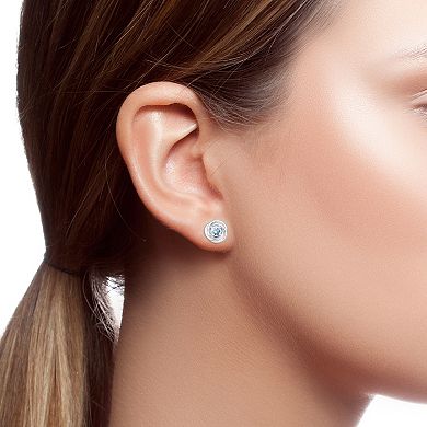 Sterling Silver Aquamarine Knot Earrings