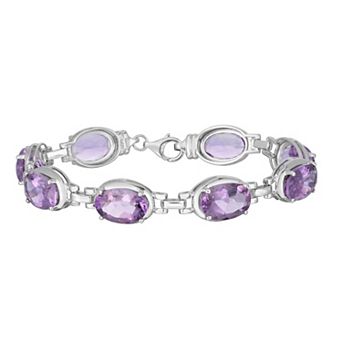 Oro Leoni Sterling Silver Amethyst Bracelet