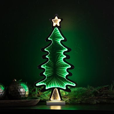 Melrose Tree with Star Infinity Light Christmas Decor