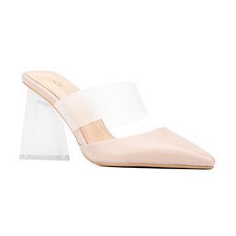 New York & Company Winifred Women's Vinyl Strap Heeled Mules