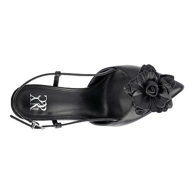 New York & Company Rosemarie Women's Flower Slingback Heels