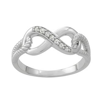 HDI Sterling Silver 1/10 Carat T.W. Diamond Infinity Promise Ring