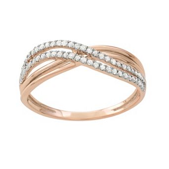 HDI Rose Gold 1/5 Carat T.W. Diamond Twist Wedding Band