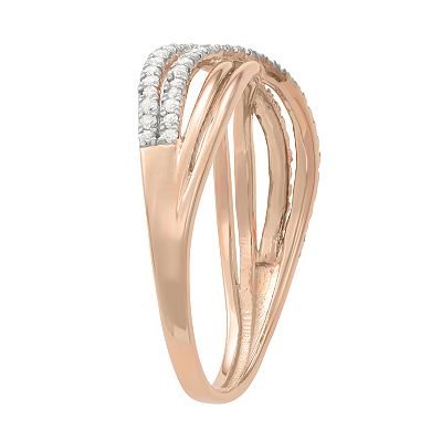 HDI Rose Gold 1/5 Carat T.W. Diamond Twist Wedding Band