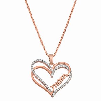 HDI Carat T.W. Diamond Heart Mom Pendant Necklace