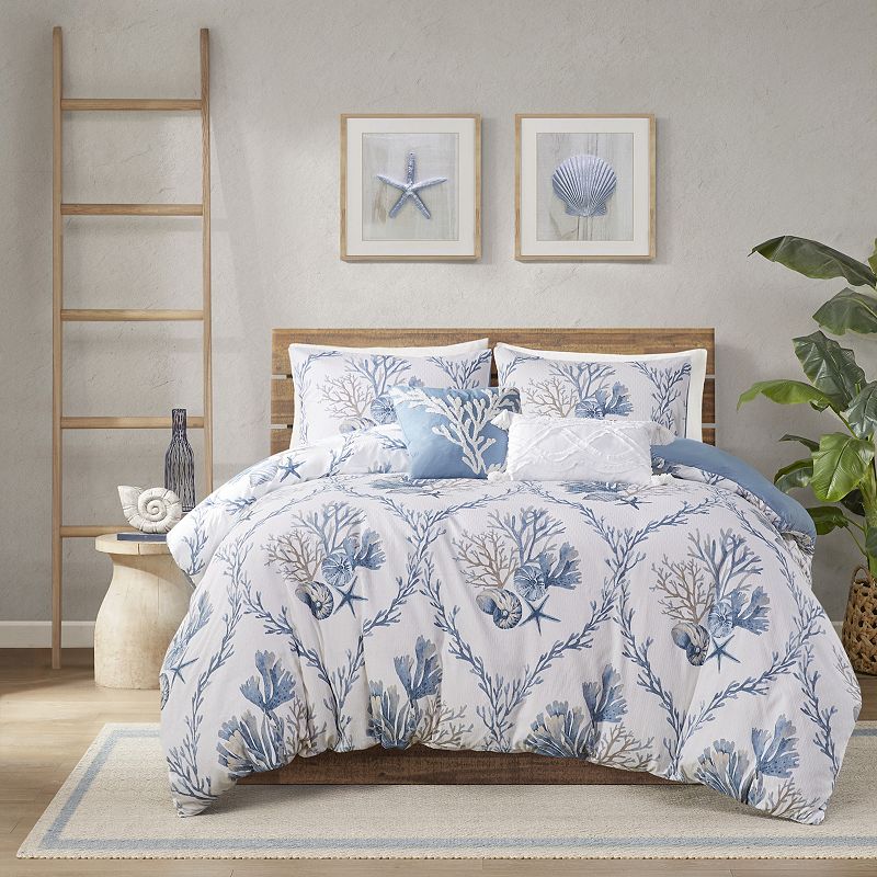 Harbor House Pismo Beach 5-Piece Cotton Duvet Cover Set with Throw Pillows,