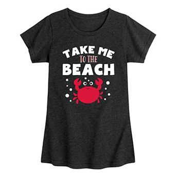 Girls 7-16 Take Me To The Beach Crab Graphic Tee