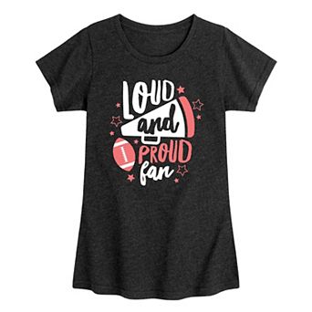 Girls 7-16 Loud And Proud Fan Football Graphic Tee