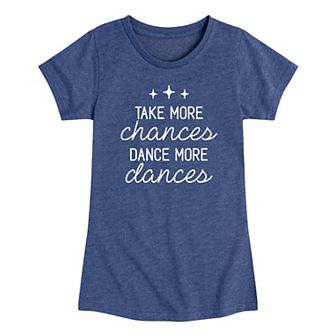 Girls 7-16 Take More Chances Dance More Dances Graphic Tee