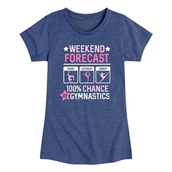 Girls 7-16 Weekend Forecast Gymnastics Graphic Tee