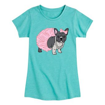 Girls 7-16 French Bulldog Tutu Graphic Tee