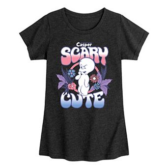 Girls 7-16 Casper The Friendly Ghost Scary Cute Graphic Tee
