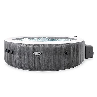 Intex PureSpa Plus Greywood Inflatable Hot Tub Spa with Multi-Colored LED Lights
